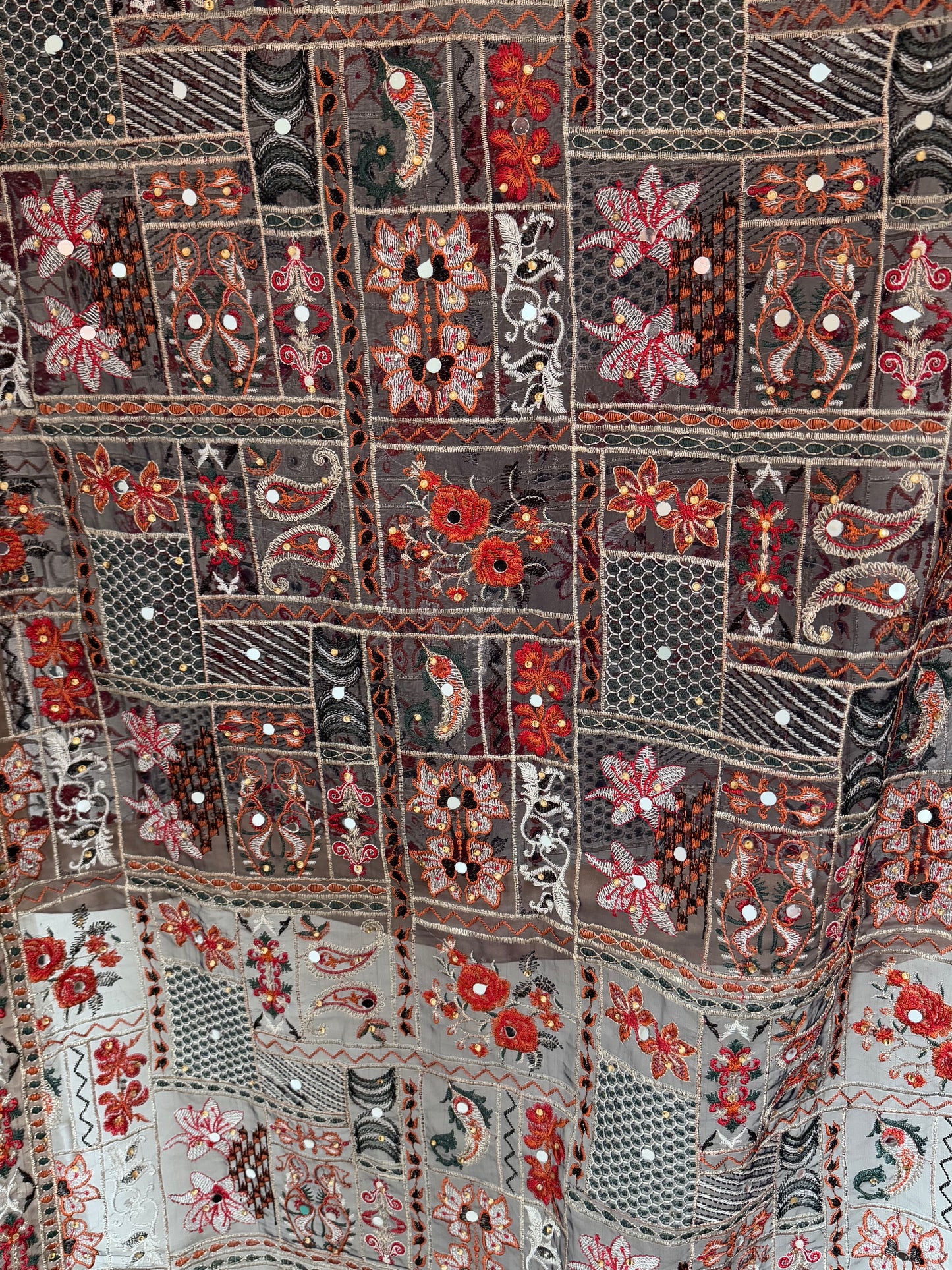 Black Net Embroidered Organza Dupatta